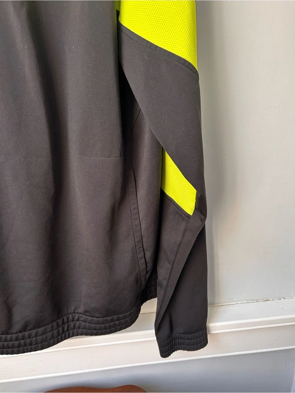 adidas Hoodie Mens Colorblock Black Purple Neon Yellow 1/4 Zip Pullover Athletic